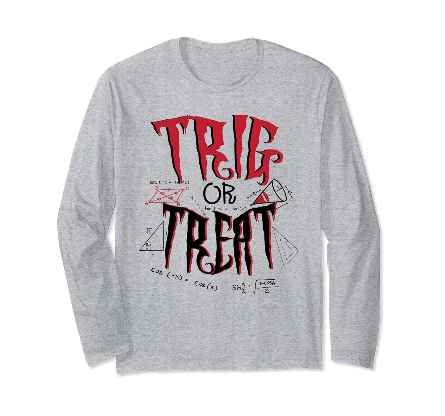 Trig Or Treat Math Teacher Cute Halloween T-shirt Funny Gift-Rose