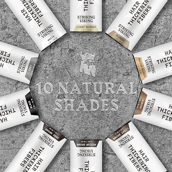 STRIKING VIKING HAIR FIBERS (MEDIUM BLONDE) 28G – NATURALLY DERIVED, LONG-LASTING BUILDING POWDER – UNDETECTABLE FOR THINNING HAIR, FOR MEN & WOMEN
