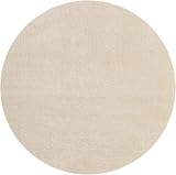the carpet Relax Modern Fluffy Short Pile Rug Beige 120x120 cm Round view 2