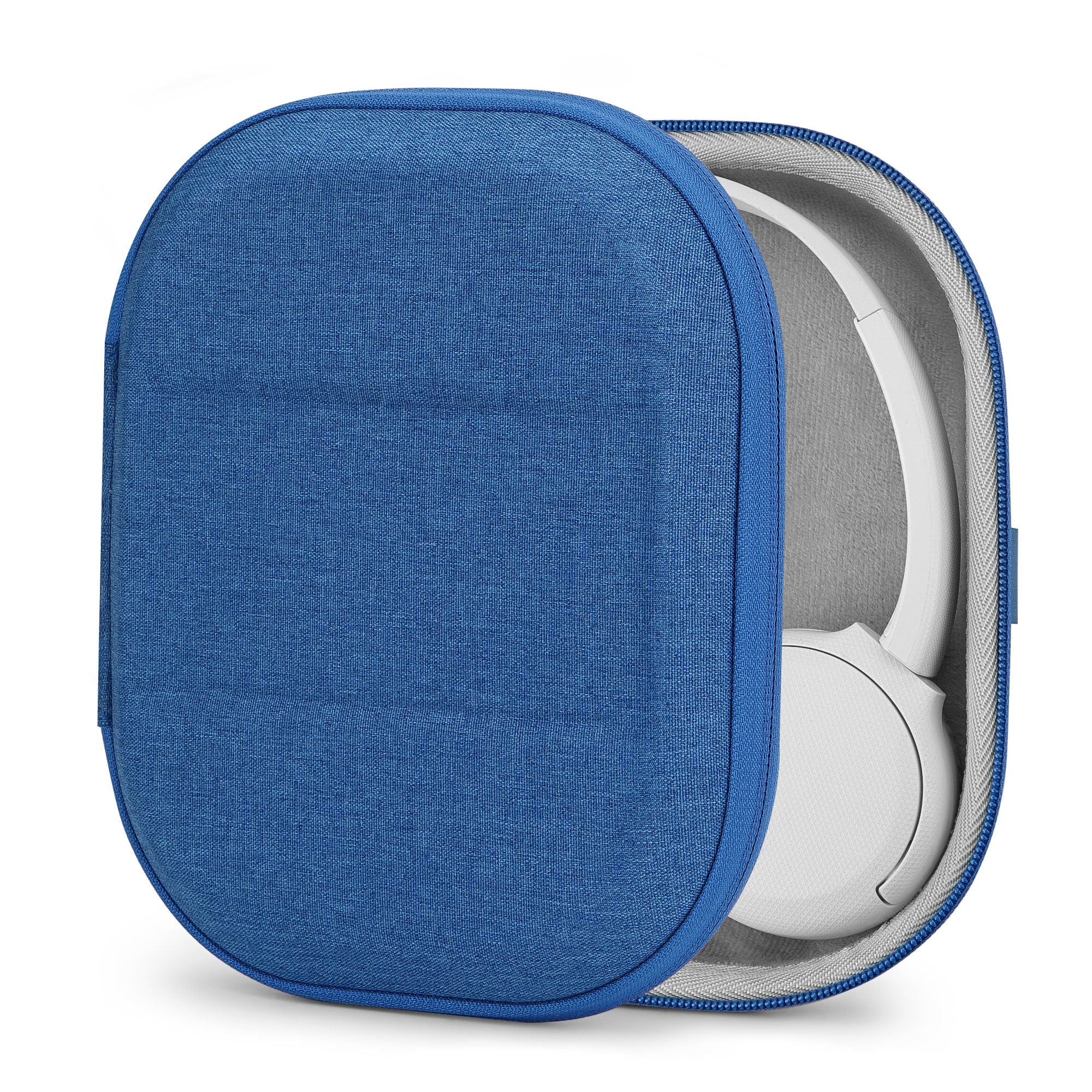 Geekria Shield Headphones Case Compatible with Sony WH-CH510, WH-CH520, MDR-ZX300, MDR-ZX310, MDR-XB200, Replacement Hard Shell Travel Carrying Bag with Cable Storage (Blue)