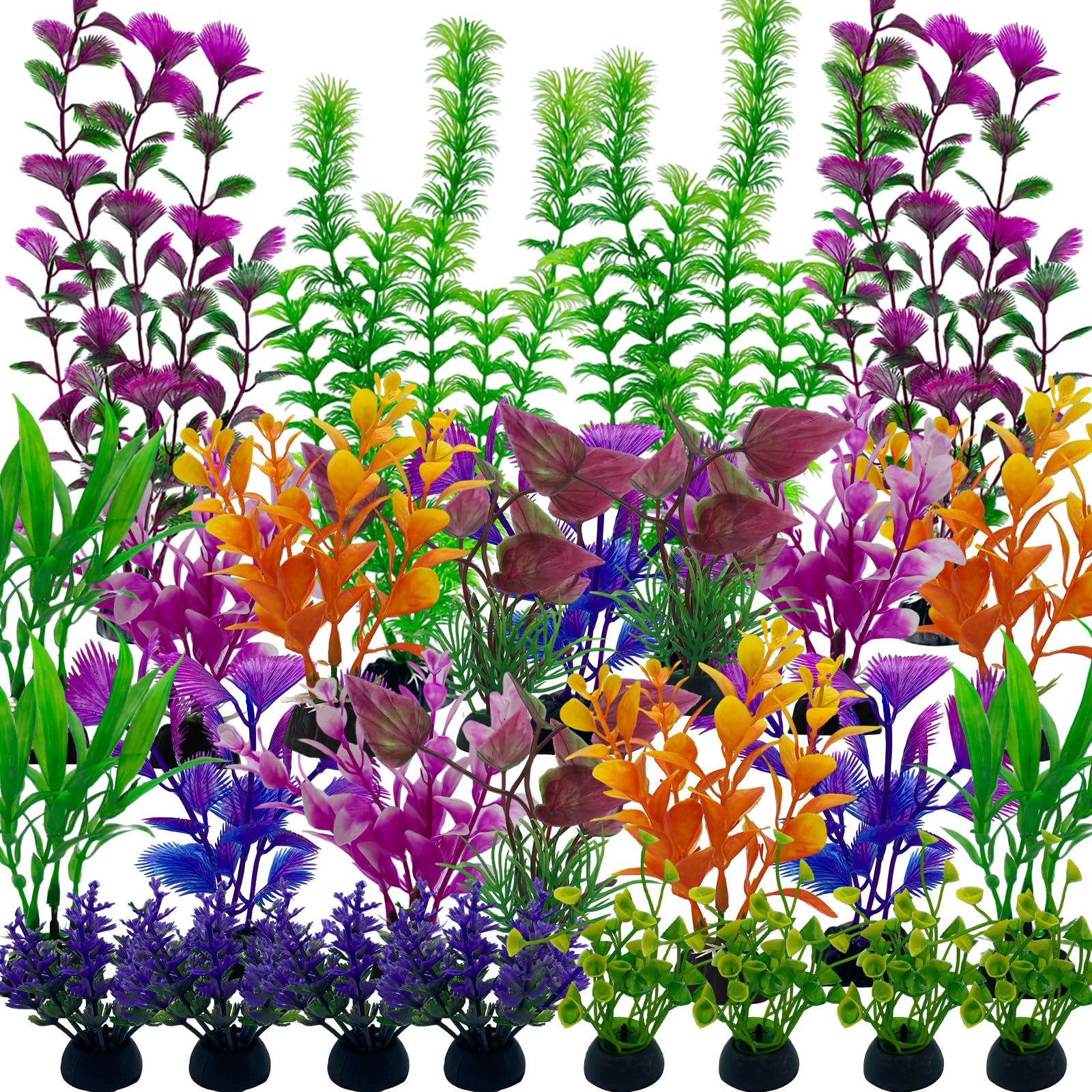 PANYI 27 Pieces Aquarium Decoration PVC Artificial Aquarium Plants Fish Tank Plants Fish Tank Accessories Suitable for Home and Office Water Tank Decoration
