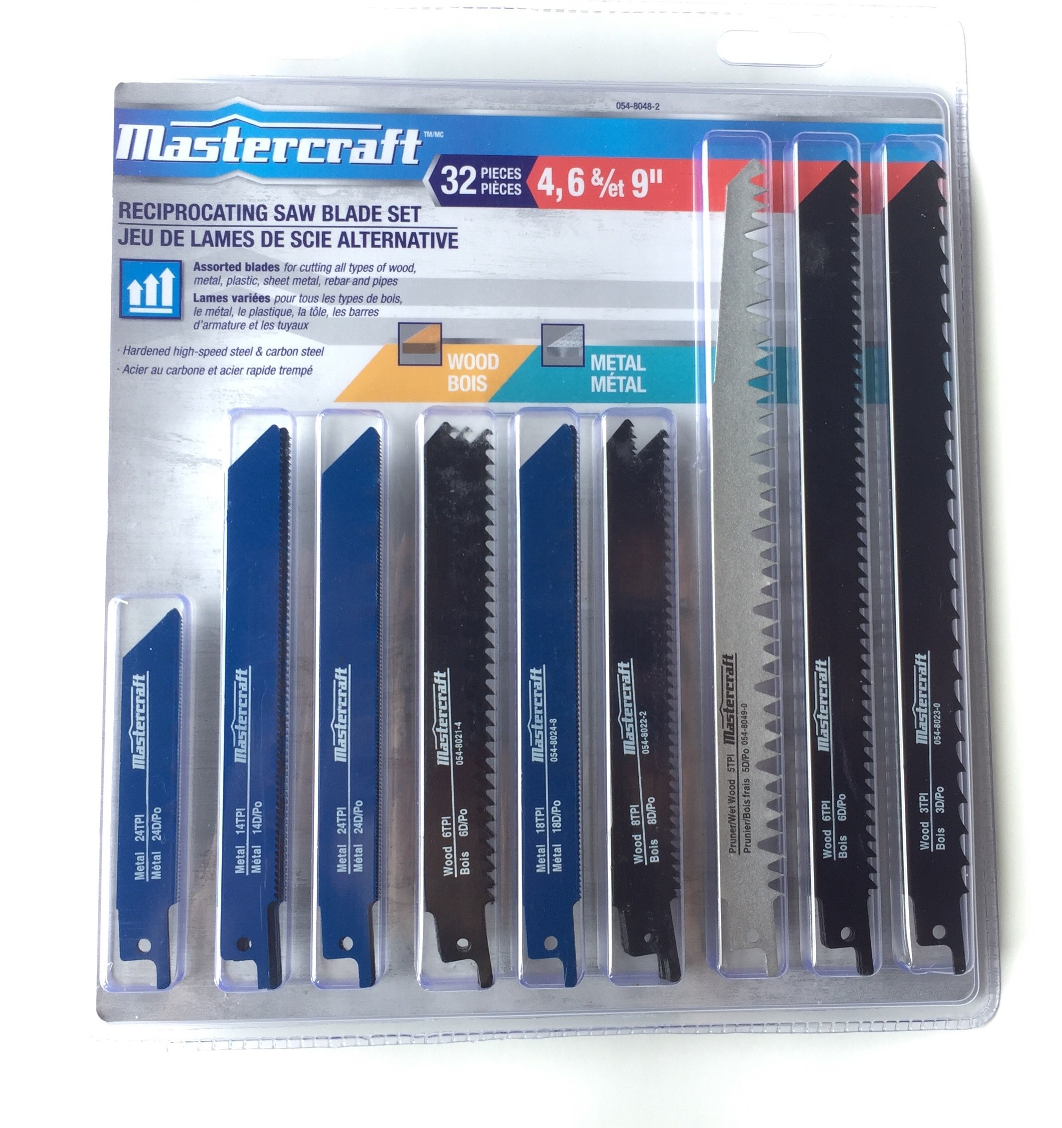Mastercraft Assorted Reciprocating Saw Blade Set, 32pieces with