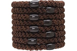 L. ERICKSON USA L. Erickson Grab & Go Ponytail Holders, Coffee, Set of Eight - Exceptionally Secure with Gentle Hold
