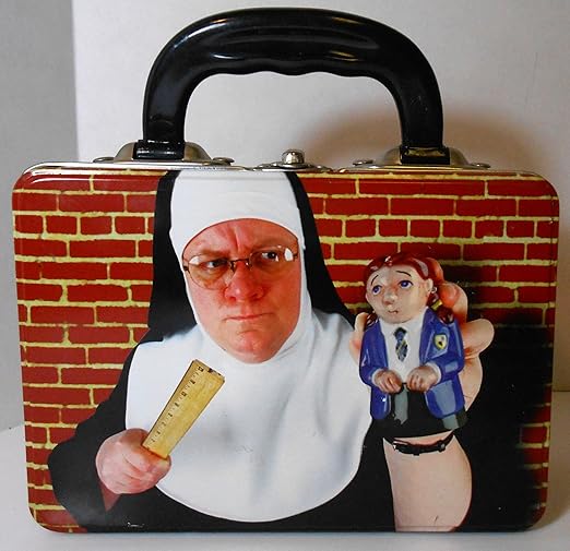 Amazon Com Novelty Nasty Nun Tin Lunchbox Lunch Boxes Kitchen Dining novelty nasty nun tin lunchbox