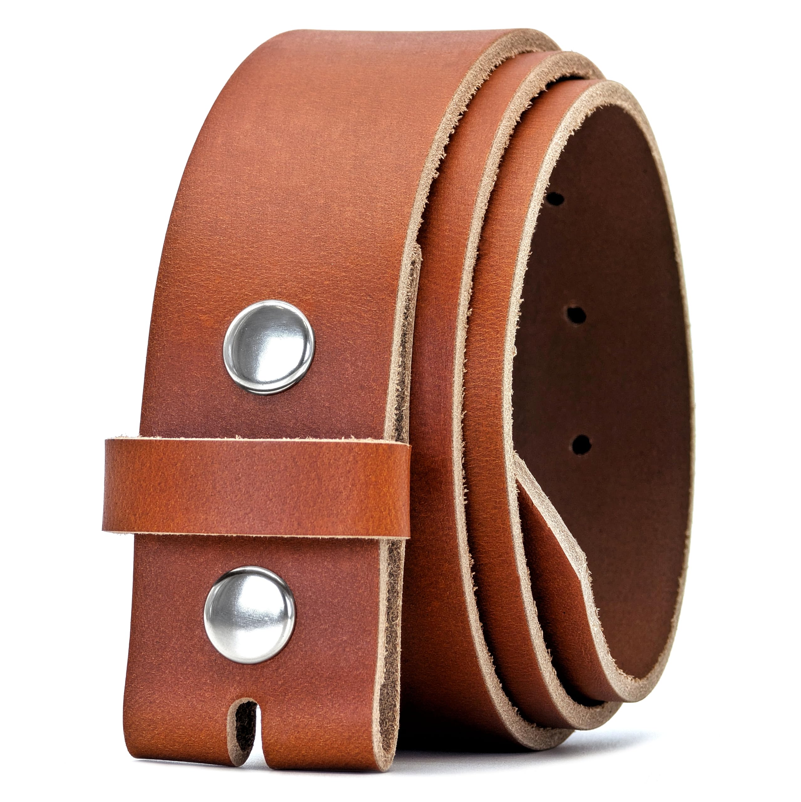 Ashford Ridge 40mm Full Grain Hide Leather Snap On Belt - Made in England (2XL (44" - 48" Waist), Tan) — image 1