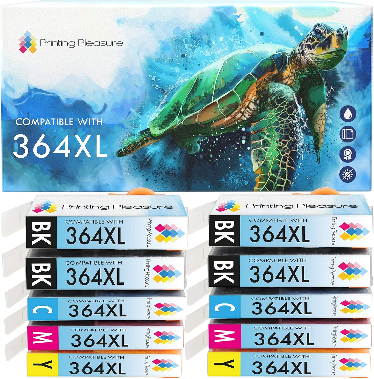 Printing Pleasure 364XL, 10-Pack (Black/Cyan/Magenta/Yellow), 10 Pack