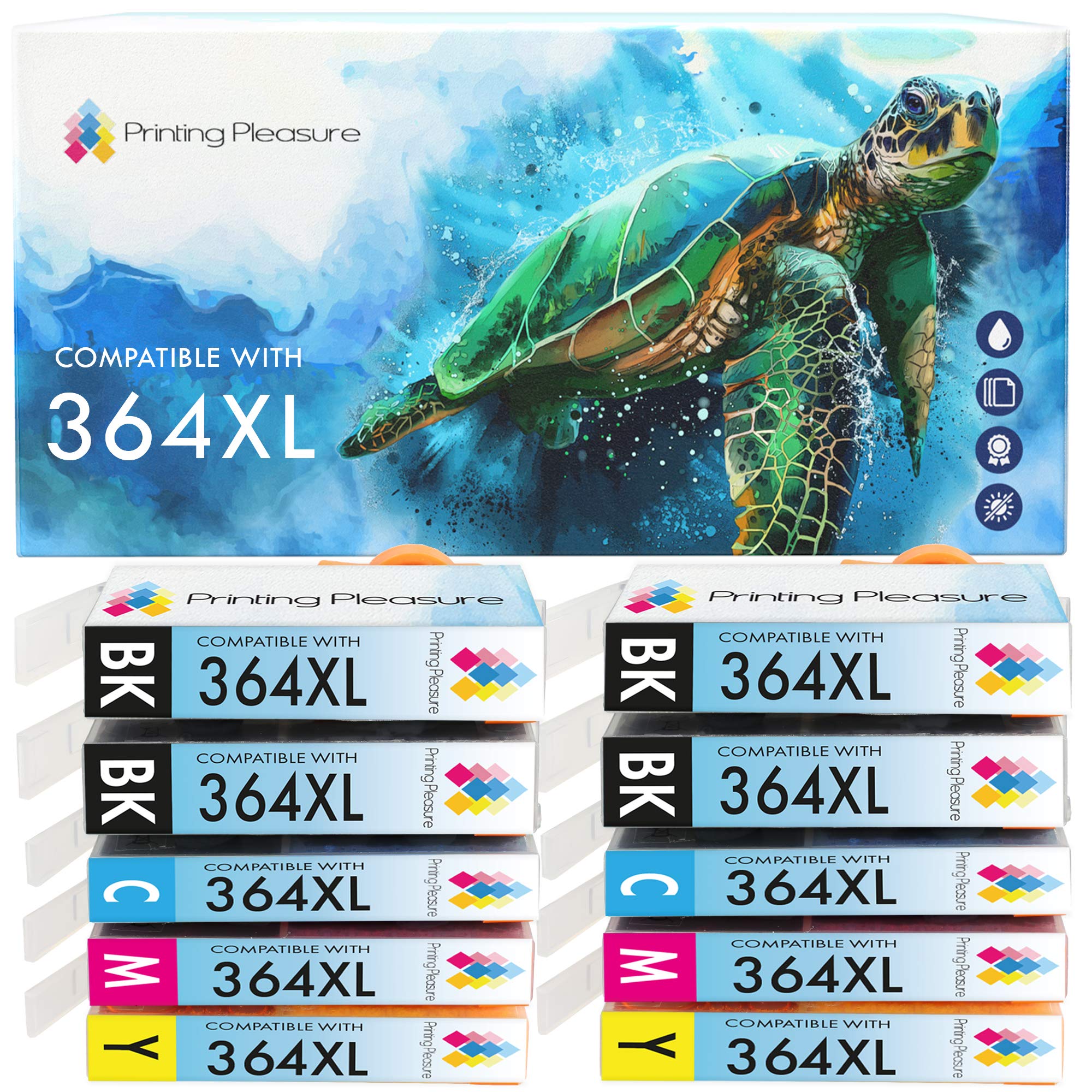 Printing Pleasure 364XL | 10 Ink Cartridges 364 XL compatible for HP Photosmart 5520 5510 6520 7520 7510 6510 B209a C6380 C309a Officejet 4620 Deskjet 3520 3070A