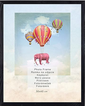 Postergaleria Bilderrahmen Plexiglas Bilder Foto Rahmen Posterrahmen mit Einer Rückwand aus Holz. (Schwarz, 30x40 cm)