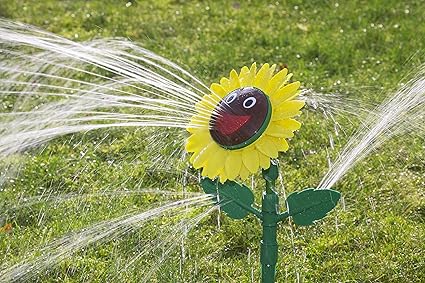 Rasensprenger Lustige Sonnenblume Rotierender Rasenregner Wasserspass Amazon De Garten