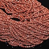 Song Xi 120pcs 3mm Natural Golden Sandstone Gemstone Beads Faceted Round Loose Stone Beads for Jewelry Making