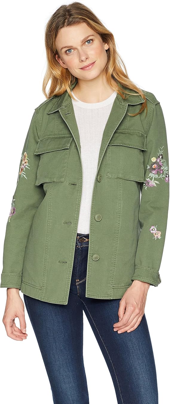 levi denim jacket flowers