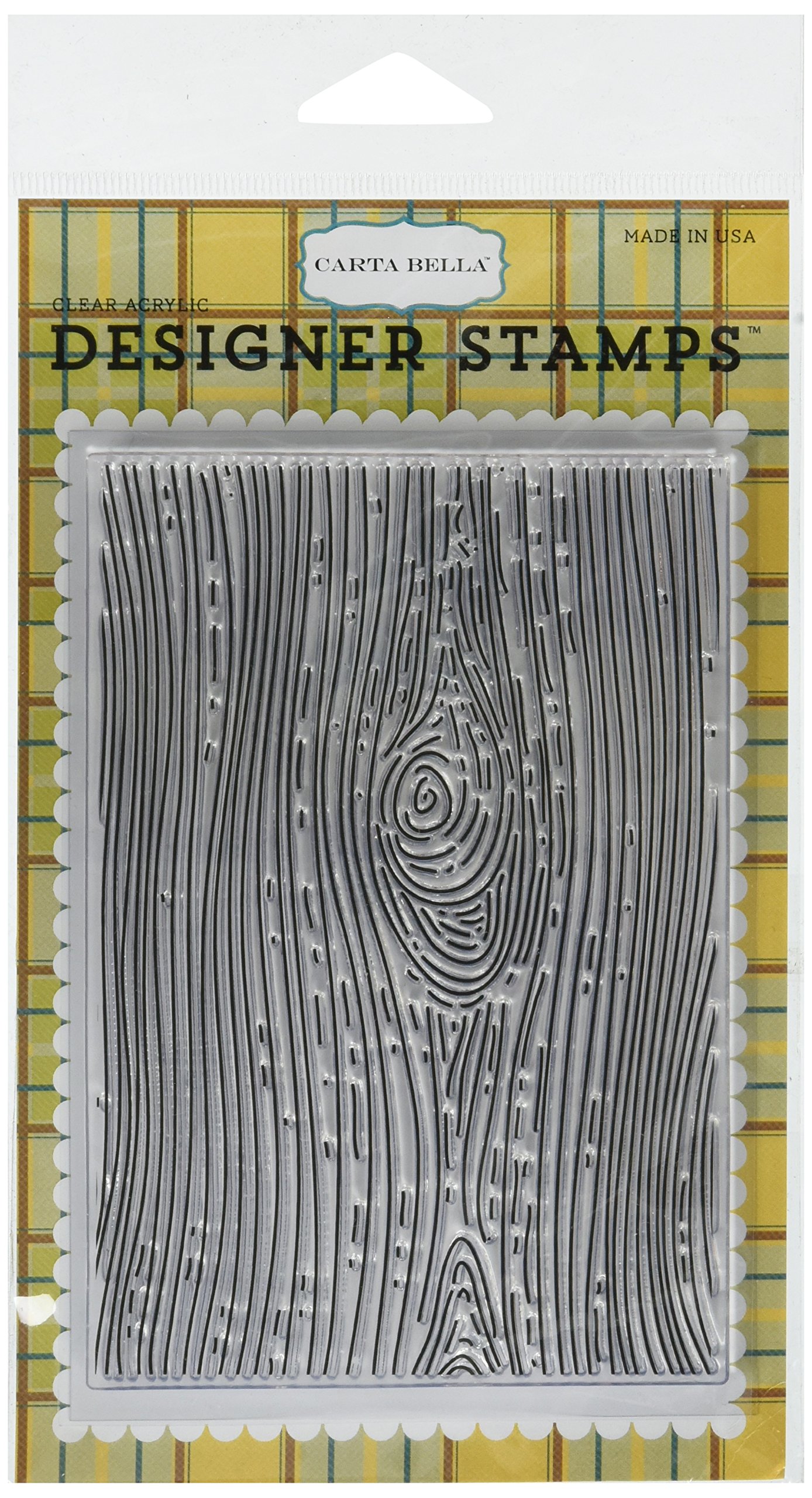 Carta Bella Paper Woodgrain Stamp, Wood,Acrylic, 4-x-6-Inch