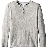 Splendid Boys' Long Sleeve Henley T-Shirt, Heather Grey, 6