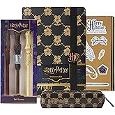 Get Trend Harry Potter Gifts Stationary Set with Cute Notebook Ball Point Wand Pens Pencil Case Stickers Cute Stuff Hogwarts Journal Accessories (Black Harry Potter)