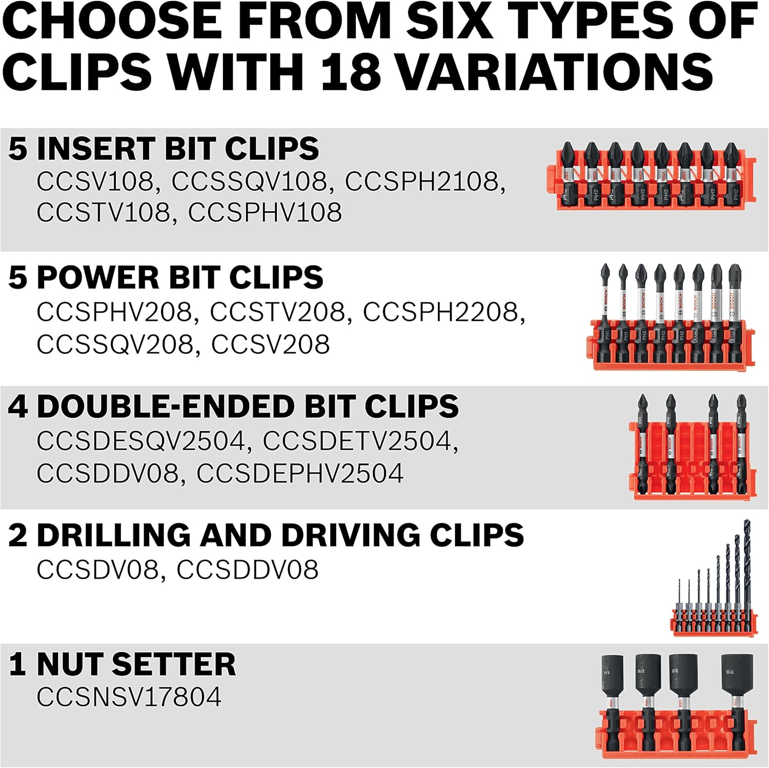 Bosch CCSTV208 8Piece Impact Tough Torx 2 Inch Power Bits with Clip for Custom Case System - - 