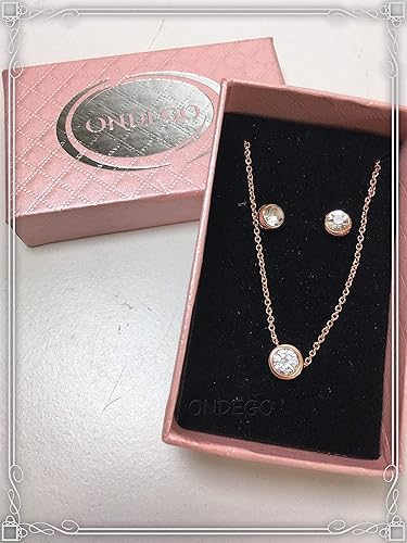 Rosegold Schmuckset Brautschmuck Strass Glitzer dezent elegant Brautjungfer Geschenk