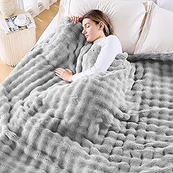 NEWCOSPLAY King Blanket for Couch Grey Super Soft