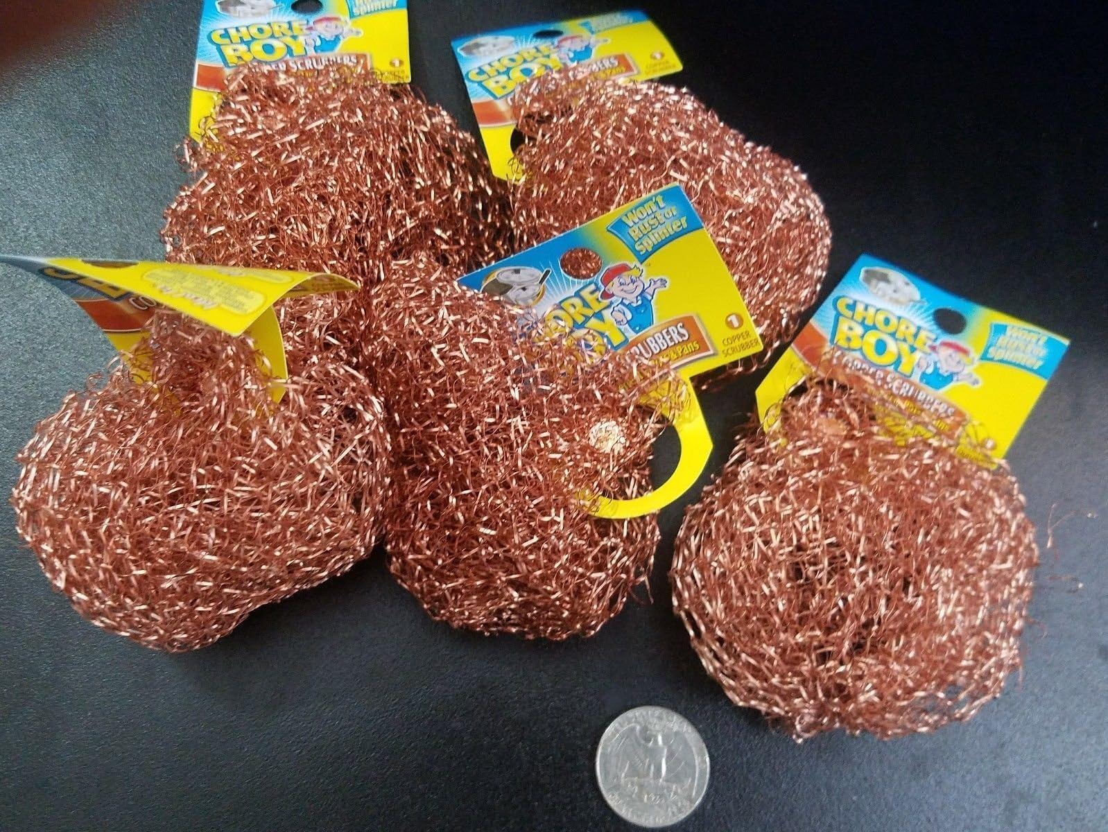 6 Pieces Of Chore Boy Copper Scouring Pad 100% Pure Copper Scrubber