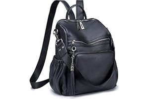 Roulens Women's Fashion Backpack Purses,Large Travel Backpack For Women Leather Design Ladies College Shoulder Bags