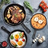 OVERMONT 3-Piece Cast Iron Skillet Set 6, 8, 10 Inch Pre-Seasoned view 3