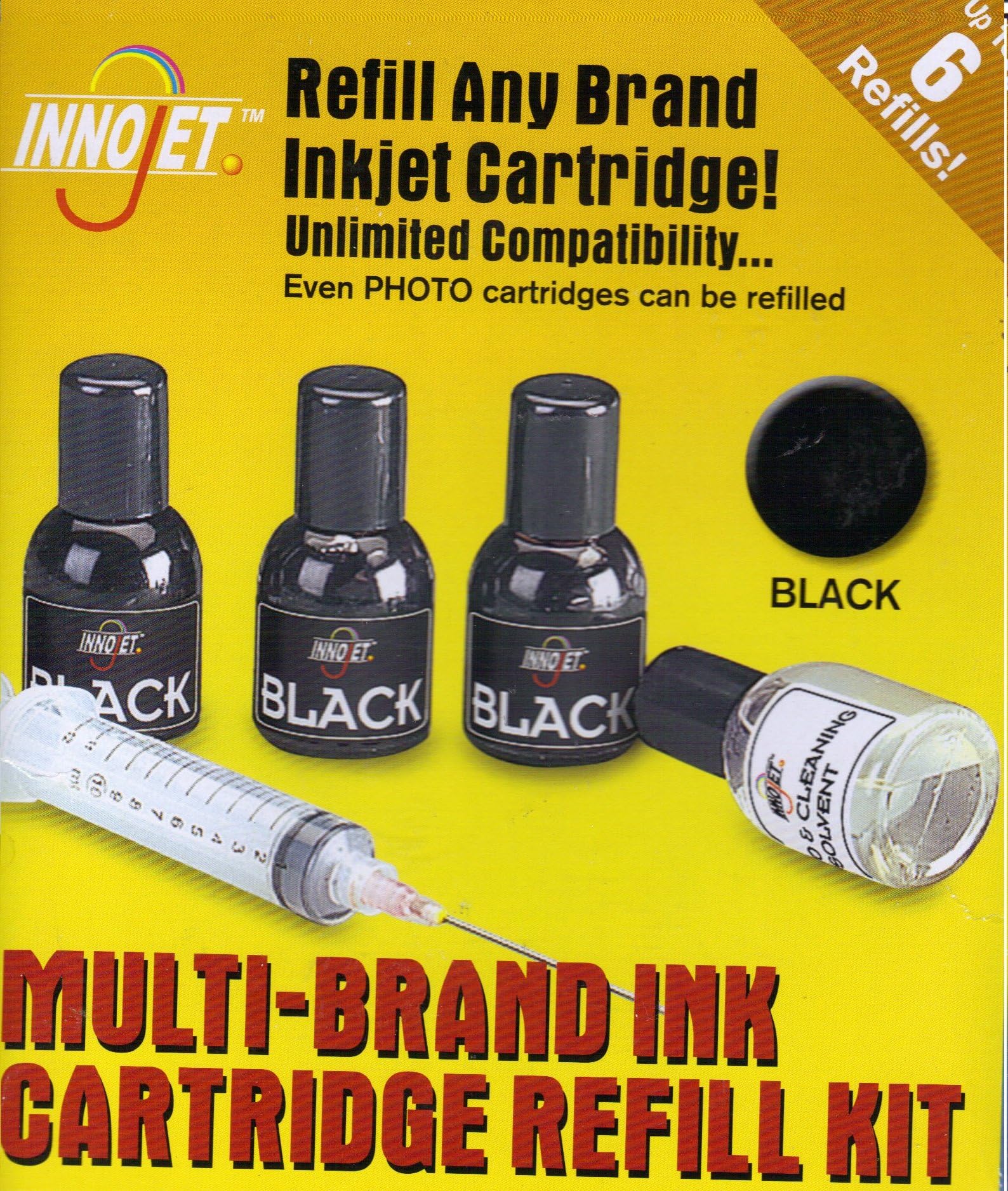 Innojet Black Multi-Brand Ink Catridge Refill Kit
