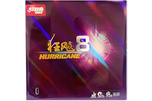 BestParts DHS Hurricane 8 Table Tennis Rubber Sheet Ping Pong Rubber Sponge Thickness 2.2mm,Hardness 39 Degree,Red or Black