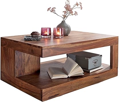 Finebuy Couchtisch Massiv Holz Sheesham 90 Cm Breit Wohnzimmer Tisch Design Dunkel Braun Landhaus Stil Beistelltisch Natur Produkt Wohnzimmermobel Unikat Modern Massivholzmobel Echtholz Rechteckig Amazon De Kuche Haushalt