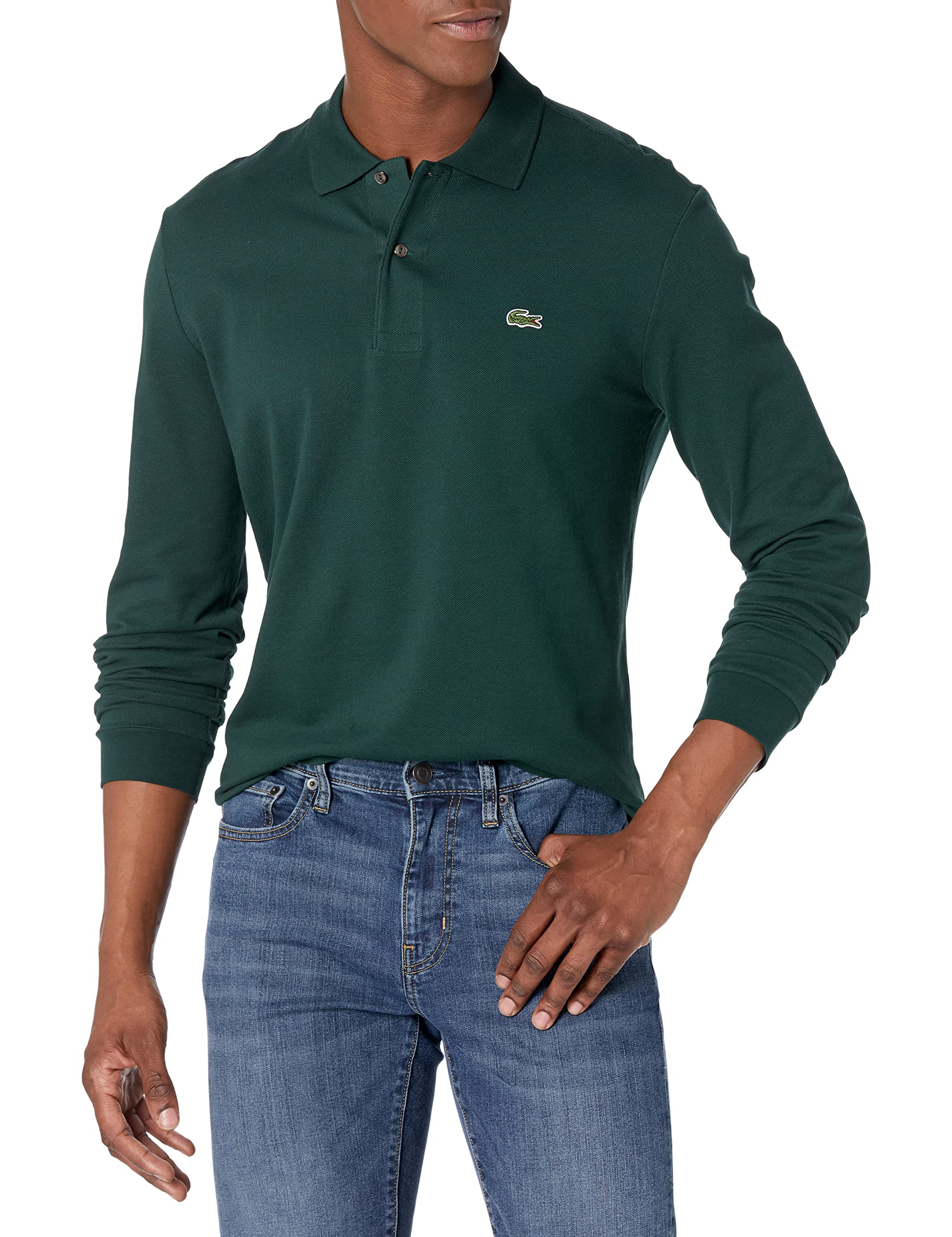 Lacoste Men’s Classic Long Sleeve Pique Polo Shirt, Sinople, 4X-Large