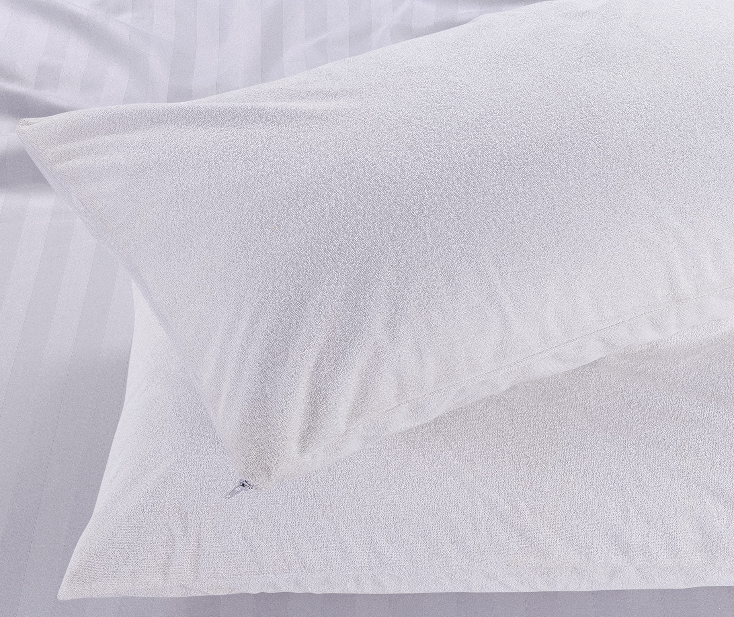 K&A® Terry Waterproof Pillow Protectors 4 Pack | Ultrasoft, Breathable & Anti Allergy Pillow Cases | UK Standard 48x74 cm