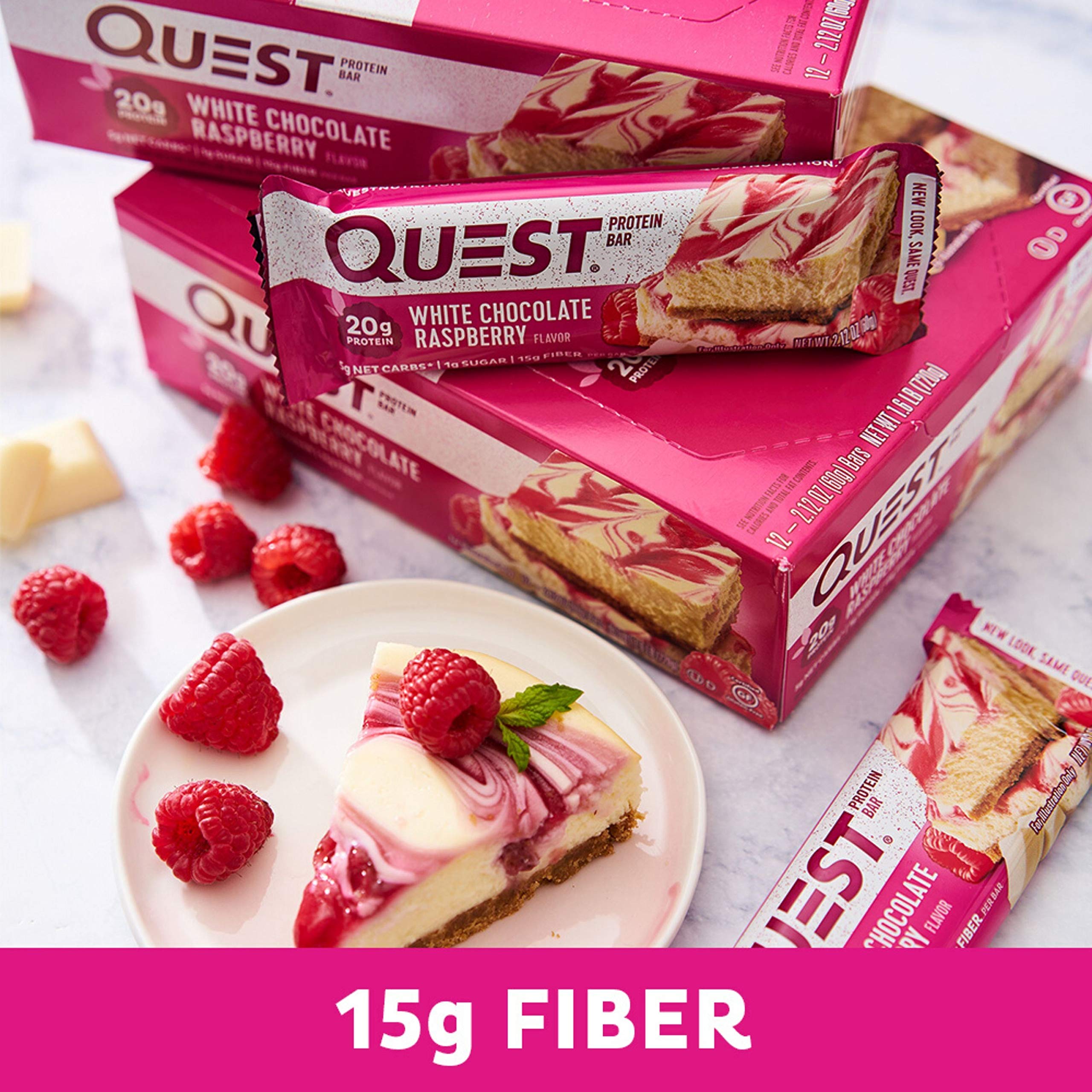 Quest Nutrition White Chocolate Raspberry Protein Bar, High Protein