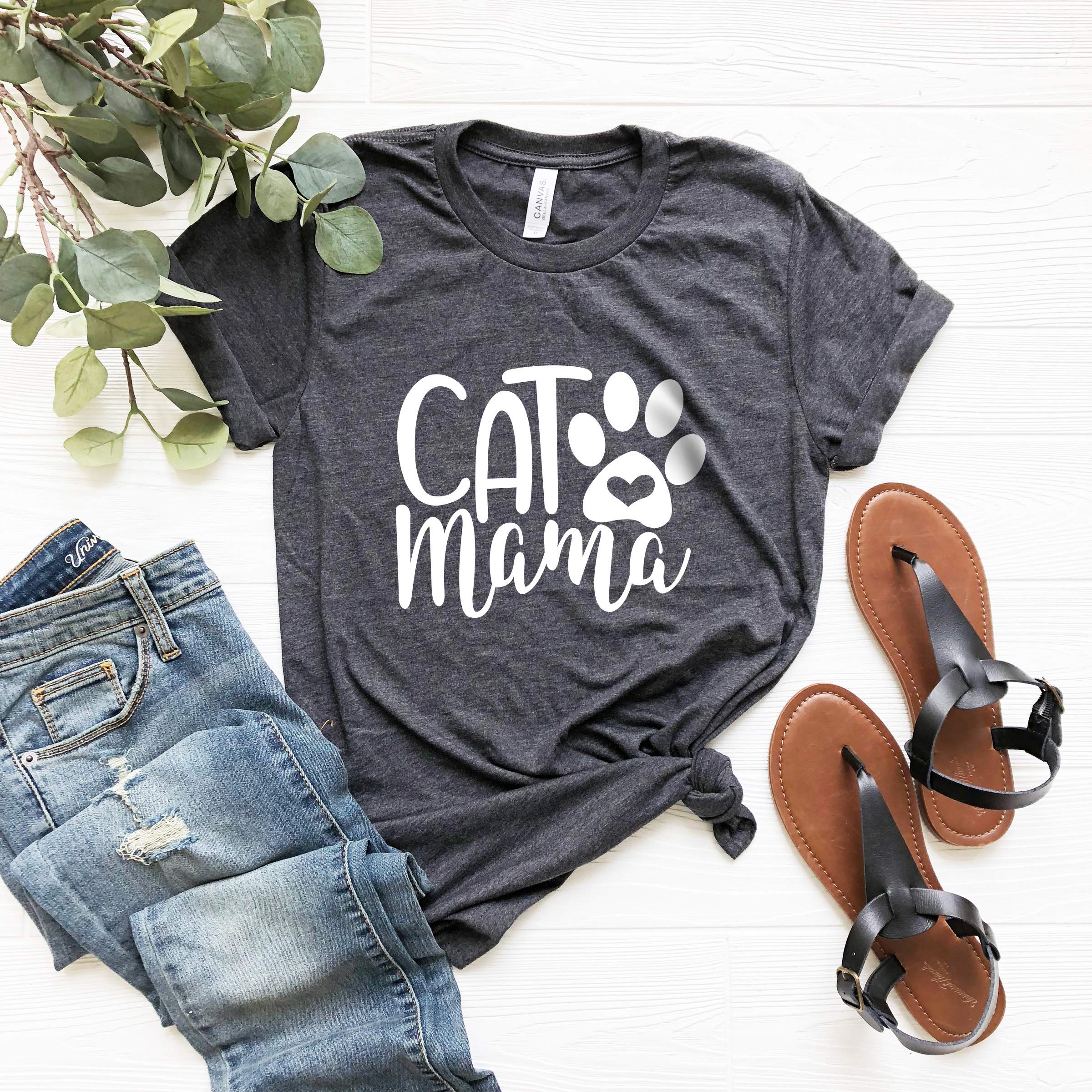 Cat Mama Shirt, Cat Mom Shirt, Cat Lover Tee, Personalized Cat Mom Shirt, Cat Lover Gift, 
