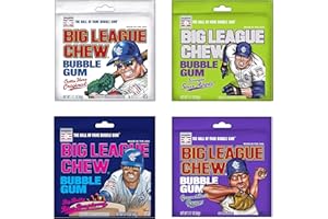 SNACKATHON Big League Chew Bubble Gum Variety Pack, 4 Flavors, 1 Package each Flavor