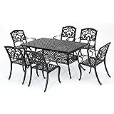 Christopher Knight Home Abigal Outdoor Cast Aluminum Dining Set with Leaf, 7-Pcs Set, Shiny Copper