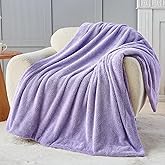 NEWCOSPLAY Throw Blanket for Couch Lavender Blanket Warm Thick for Winter Fuzzy Fluffy All Season Use(Plush-Lavender, Throw(50"x60"))