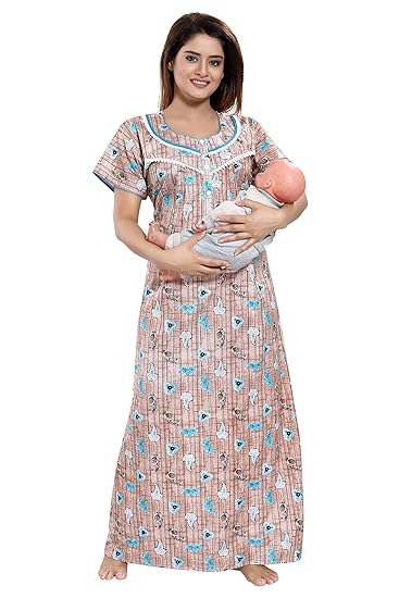 Womens Cotton Maternity and Feeding Nighty
