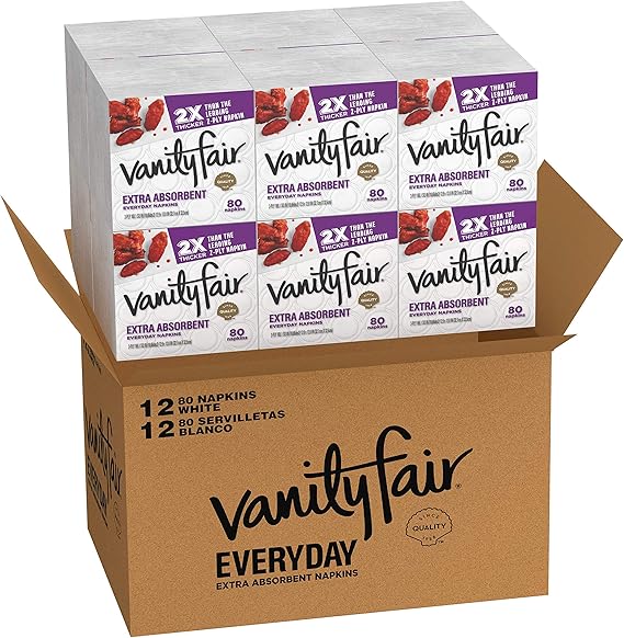Amazon Com Vanity Fair Everyday Extra Absorbent Premium Paper Napkin 960 Count Dinner Napkin For Messy Meals Health Personal Care