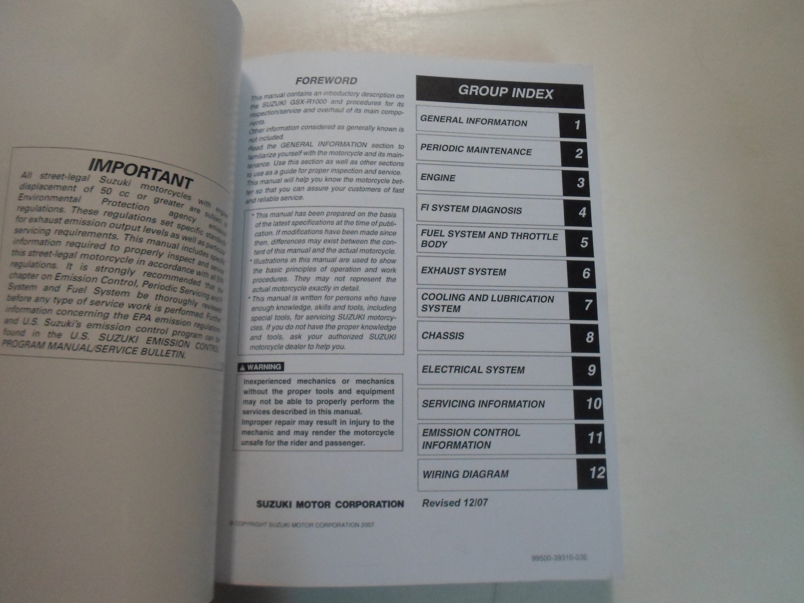 2008 Suzuki GSX-R1000 Service Repair Shop Manual 1st EDI WORN: Suzuki:  Amazon.com: Books