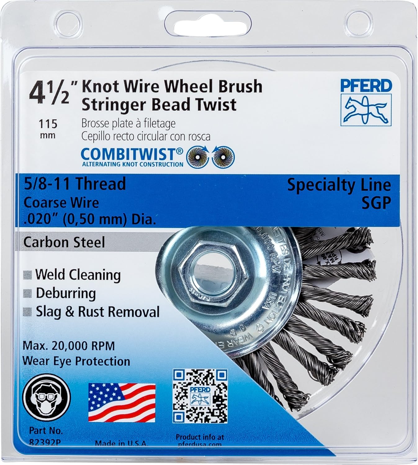 PFERD 82392P Combitwist Power Knot Wheel Brush with Stringer Bead ...
