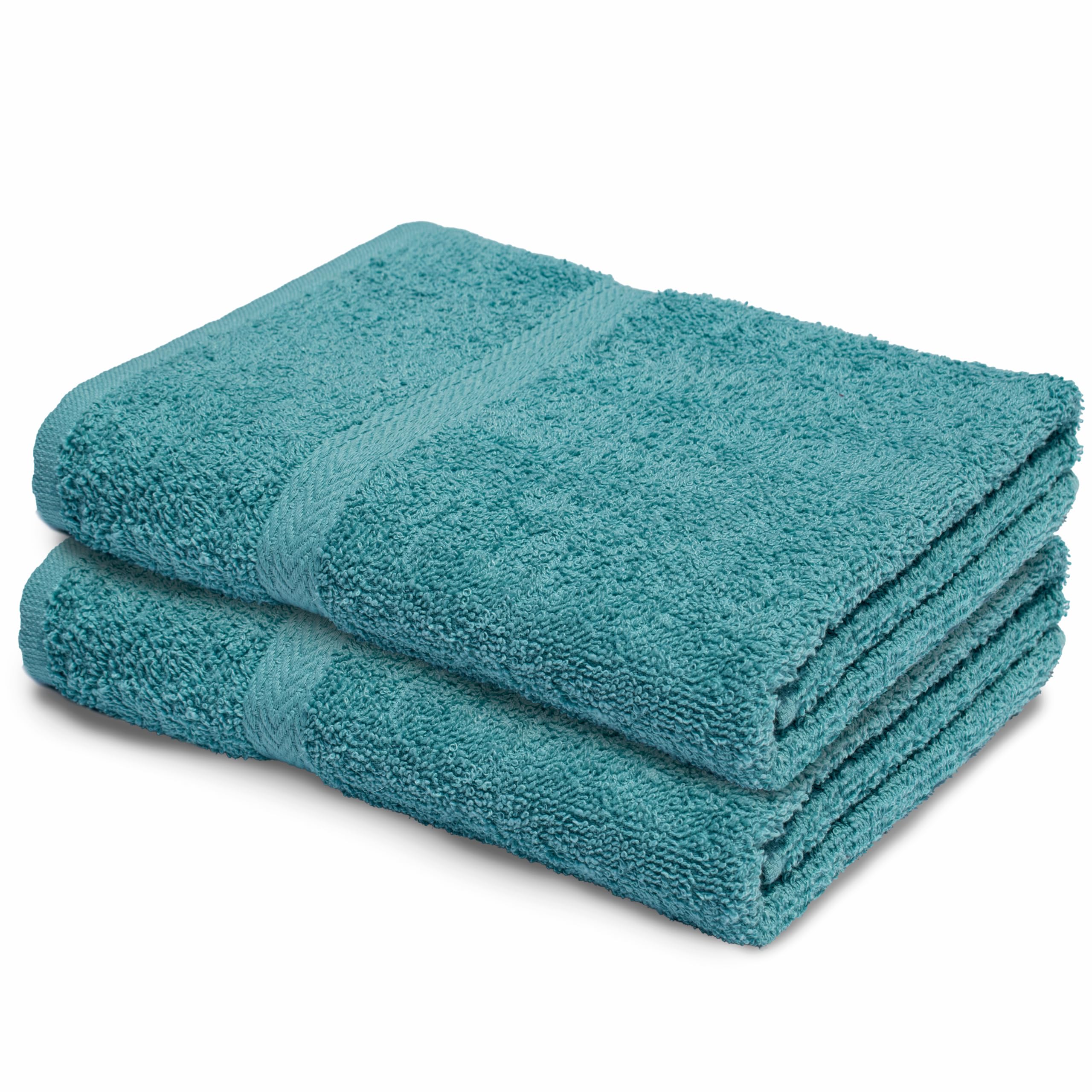 Makooz Bathroom and Kitchen 2 Pc Hand Towels Pack - 500 GSM Natural 100% Egyptian Cotton -Quick Dry and Absorbent - Fast Drying Soft and Luxurious Bath Hand Towel Set (Kingfisher, 50x80 CM)