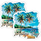 Montego Bay Jamaica Sticker 4 Inch 2-Pack - Waterproof Vinyl Decal for Laptop Water Bottle Car Tumbler - Durable Aesthetic Long-Lasting Stickers for Adults ID45039