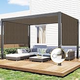 Shade&amp;Beyond 8'x16' Pergola Shade Cover Canopy Replacement Cover, Mocha | 200GSM HDPE Privacy Shade Screen Panel with Weighted Rods &amp; Grommets, 90% UV Block Outdoor Sun Shade Cloth for Patio Porch