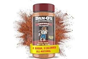 Dan-O's Chipotle Seasoning - Great on Chicken, Meats, Chili, Ribs, Seasoning Rub - All-Purpose, All-natural, Sugar Free, Zero Calorie Seasoning & Spices for Smoking, Cooking & Grilling Anything - Medium bottle (8.9 oz)
