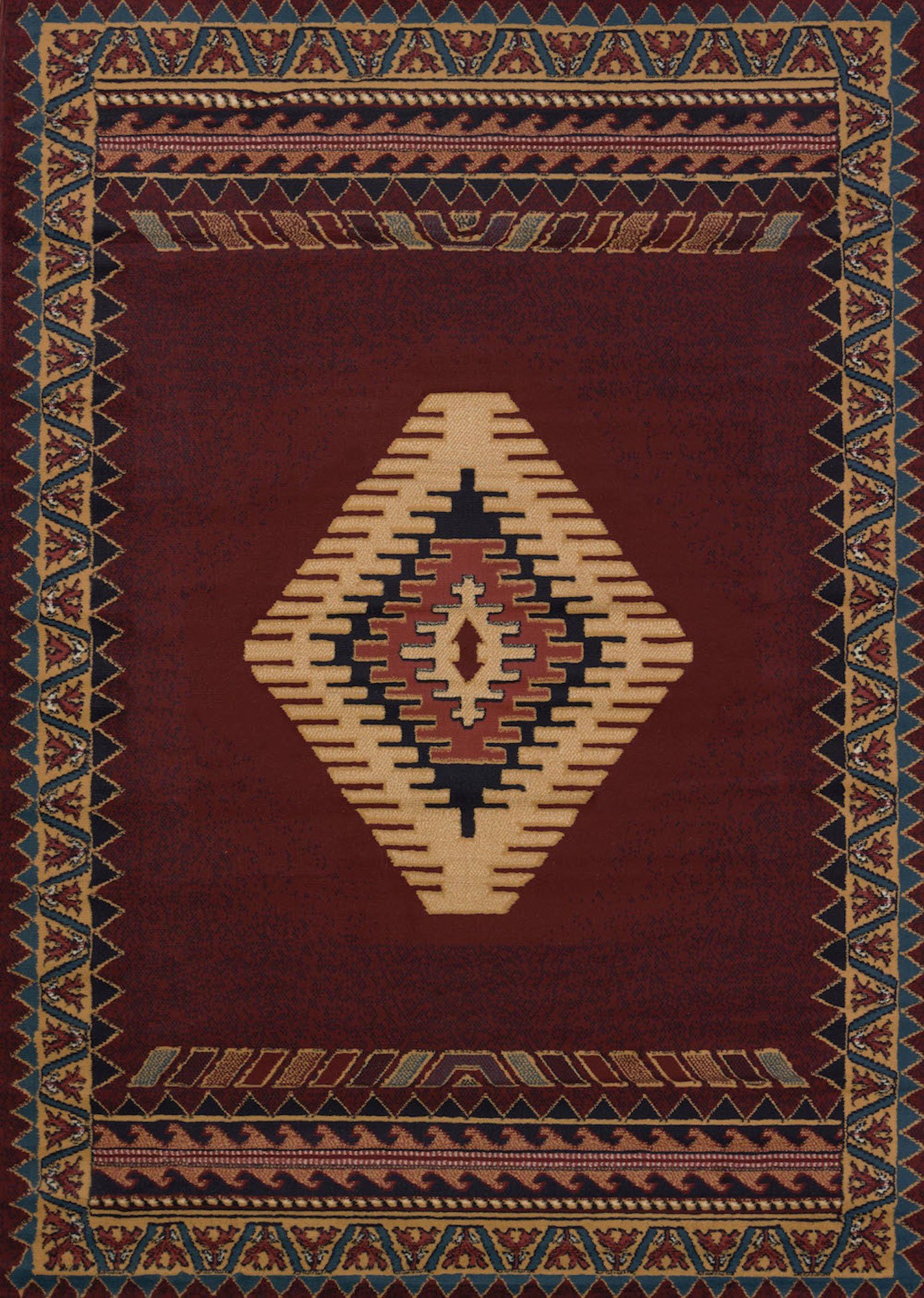 of America Tucson Manhattan Rug Collection, 5' 3" by 7' 6", Burgundy (940 27034)