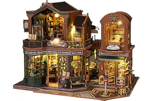 RHZN Miniature House Kit, Dollhouse Kit, Miniature Kit, DIY Mini House Building Kit for Adult Teen, Book Shop