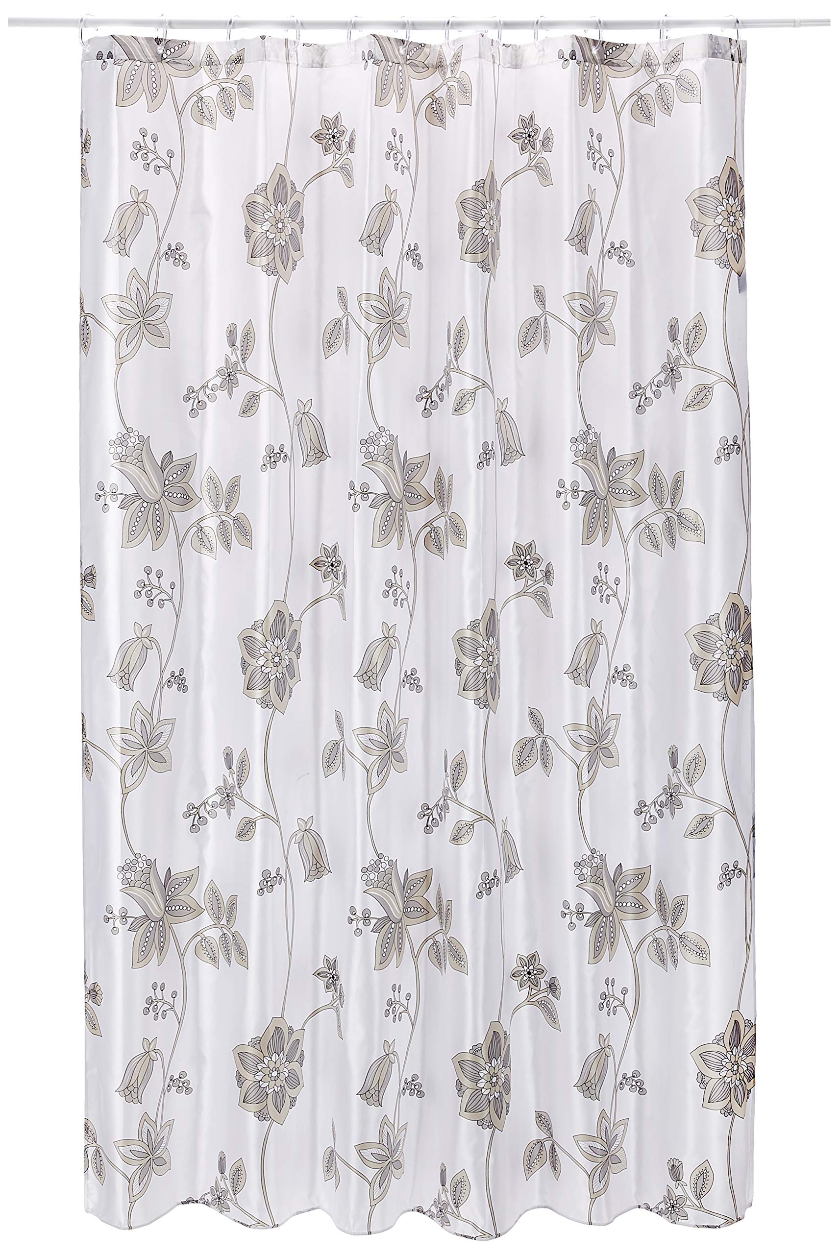 Spirella Textile Curtain Cherry Silver 180 x 200 1209081, White, Standard