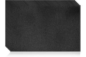 Murtenze 6 Pieces Classic Aida Cloth, 11 Count Cross Stitch Fabric Black Aida Fabric, Large Embroidery Cloth for Home DIY Embroidery Decoration