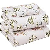 RUVANTI 100% Cotton Sheets – Twin XL Size Percale Bedding, Cooling & Breathable Floral Design, Durable with a Crisp, Soft & Comfortable Feel, 16" Deep Pocket, 3-Piece Set, Floral Bliss