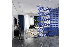 OSHIYINN Felt Fiber Surface High Density Polyester Fiber Board 3D Flower Venus 14"x12" Hanging Room Divider Panel Cut Room Partition Home Decoratio(12 Pcs)(Sky Blue)