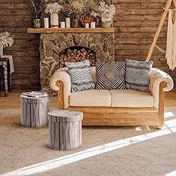 Sorbus Tree Stump Stool, Storage Ottoman 15 Inch