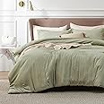 Bedsure Olive Green Duvet Cover Queen Size - Super Soft Cationic Dyed Duvet Cover for Kids with Zipper Closure, 3 Pieces, No Comforter(Queen, 90"x90")
